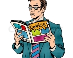 HE LIKES READING COMICS.