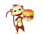 IS THE MONKEY EATING THE SANDWICH?-- NO, IT ISN
