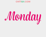 MONDAY 